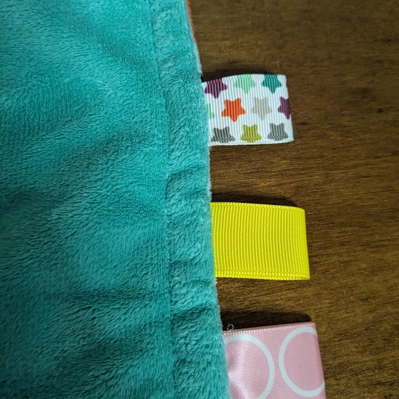 Bright Starts Taggies Checkered Pattern Square Security Blanket Plush Lovey 12" - Picture 6 of 7